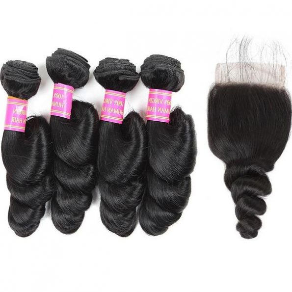 loose 4 bundles with closure