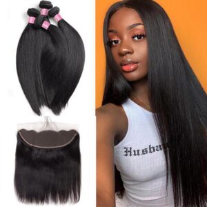 straight hair 4bundles with frontal