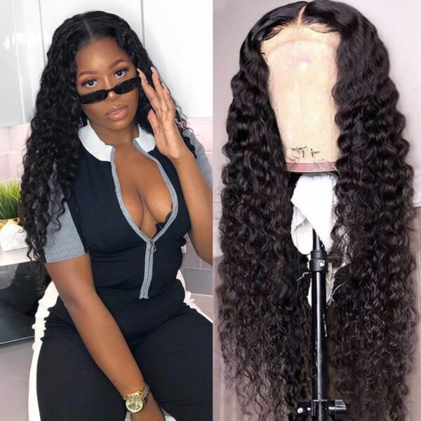 Deep Wave 360 Lace Frontal Wig Human Hair Wigs Pre Plucked Hairline With Baby Hair For Women