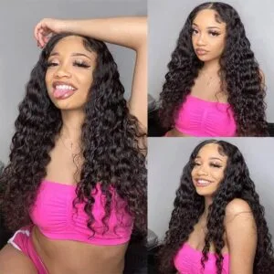 glueless-lace-front-wig Pre Plucked Wet And Wavy Wigs Water Wave13x4 Lace Front Human Hair Wigs