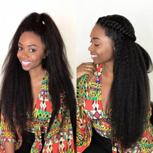 Yaki 360 Lace Frontal Wig Kinky Straight Human Hair Wigs For Blaock Women