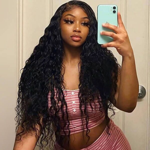 Pre Plucked Wet And Wavy Wigs Water Wave13x4 Lace Front Human Hair Wigs