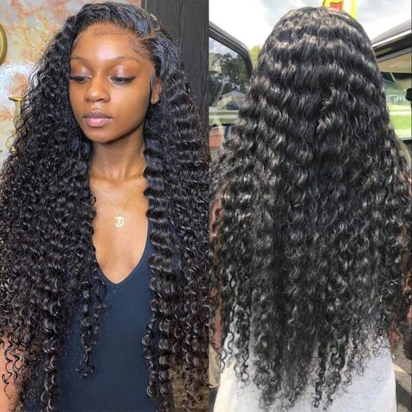 Loose Deep Wave Human Hair 360 Lace Frontal Wig With Baby Hair Pre Plucked Hairline For Women