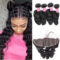 Cheap Brazilian Loose Wave 4 Bundles With 13x4 Lace Frontal 10A High Quality Virgin Hair Bundles With Frontal For Sale