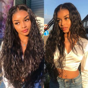 BOGO Wet and Wavy HD 13x4 Lace Front Wig Density 180% Water Wave Hair Wigs