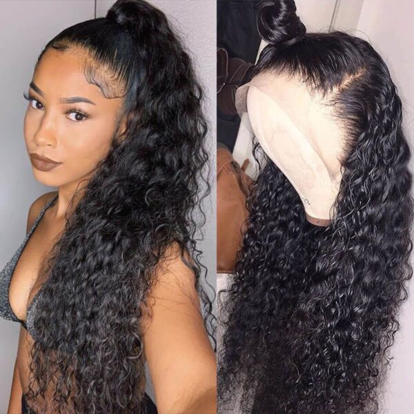 Wet And Wavy Wigs Deep Part HD 360 Lace Frontal Water Wave Human Hair Wigs