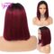 T1B/99J Colored Straight Human Hair Wigs Short Bob 13X4 HD Lace Front Wigs With Baby Hair