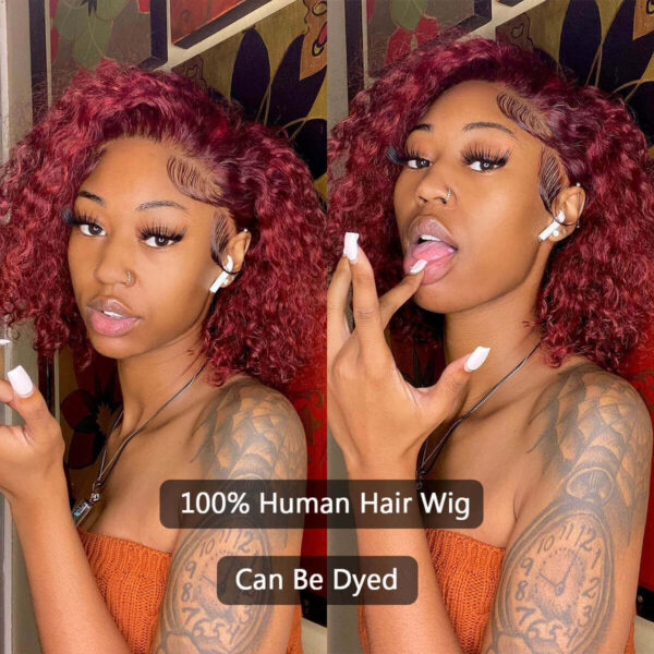 Curly Short Bob Wigs 13x4 HD Lace Front Human Hair Wigs For Black Women