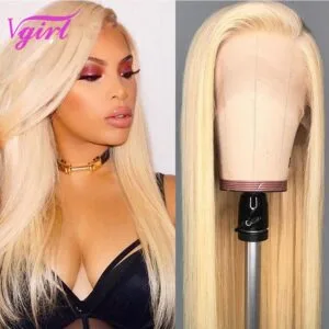 1 Glueless 613 Blonde Straight Hair Wigs Pre Plucked 13X4 Lace Front Wigs for Black Women