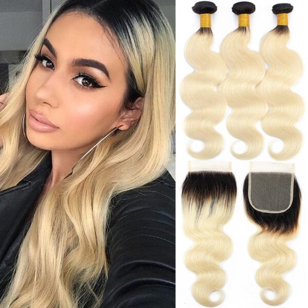 1b-613-body wave 3 bundles with closure