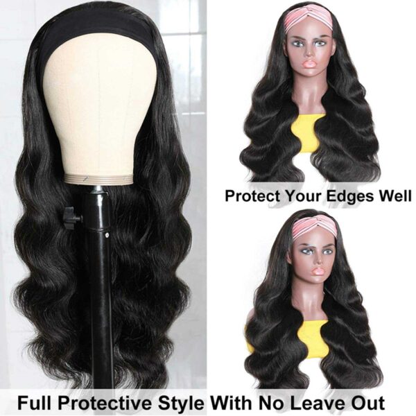 Body Wave Headband Wig Human Hair Wigs for Black Women Brazilian Scarf Wigs Wholesale Price