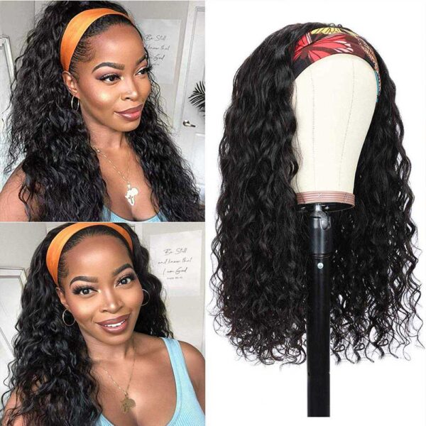 Water Wave Headband Wig Wet Any Wavy Human Hair Wigs for Black Women