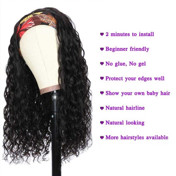 Water Wave Headband Wig Wet Any Wavy Human Hair Wigs for Black Women