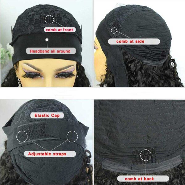 Water Wave Headband Wig Wet Any Wavy Human Hair Wigs for Black Women