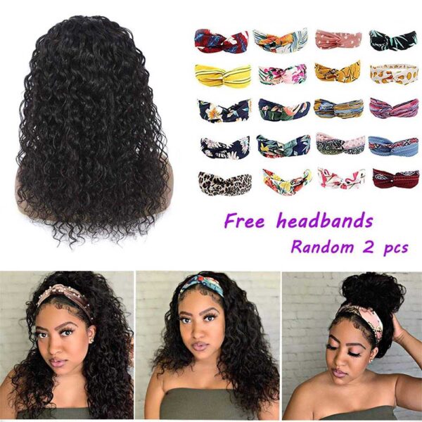 Water Wave Headband Wig Wet Any Wavy Human Hair Wigs for Black Women