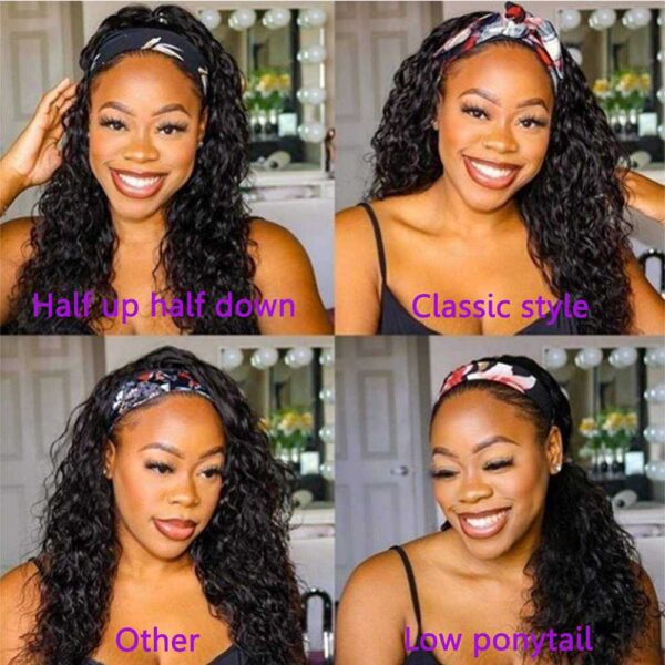 Water Wave Headband Wig Wet Any Wavy Human Hair Wigs for Black Women