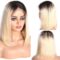 Short Bob Wigs 1b/613 Ombre Blonde Straight Hair Wigs HD Transparents Lace Wigs