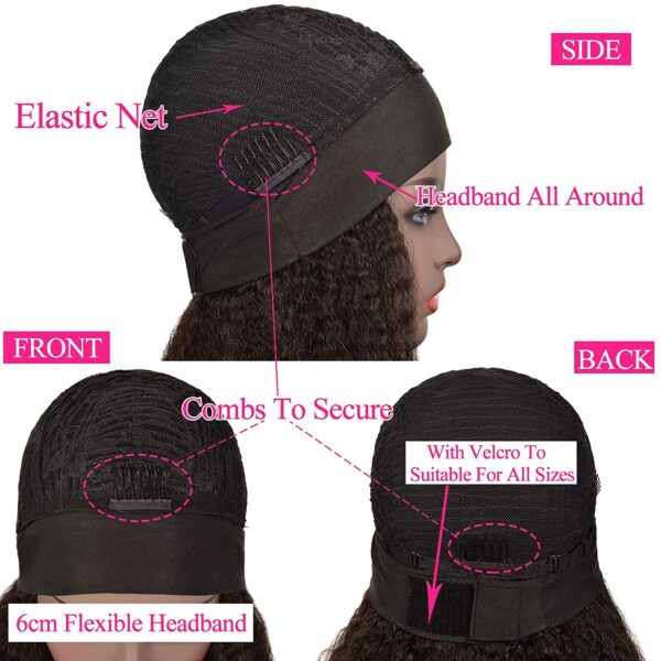 Deep Curly Headband Wigs Human Hair Thickness and Natural