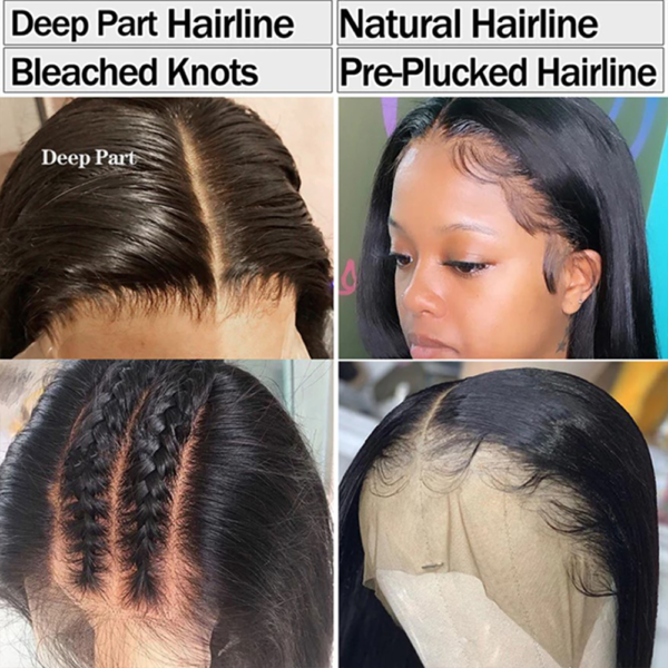 Straight Bob Wigs Human Hair 13x4 HD Transparents Lace Front Wigs for Black Women