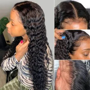 13×4 HD Lace Wig Deep Wave Human Hair Lace Front Wigs Preplucked Hairline