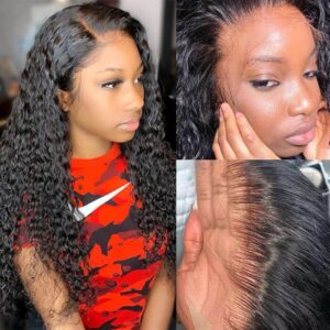 13x6 HD Lace Wig Kinky Curly Lace Front Human Hair Wigs Preplucked Hairline