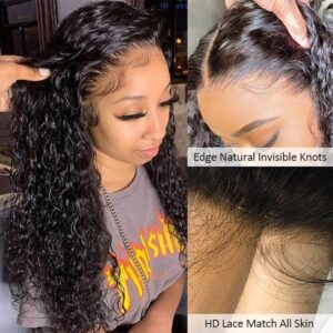 13x6 HD Lace Wig Water Wave Transparents Lace Front Wig Wet and Wave Human Hair Wigs