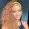 Glueless Blonde #27 Curly Headband Wig Human Hair Easy Install