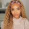 Glueless Blonde #27 Curly Headband Wig Human Hair Easy Install