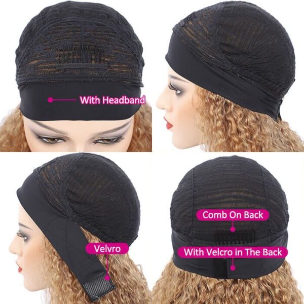 Glueless Blonde #27 Curly Headband Wig Human Hair Easy Install