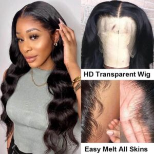 4x4 HD Lace Wig Body Wave Undetectable Lace Closure Wigs Pre-plucked Hairline
