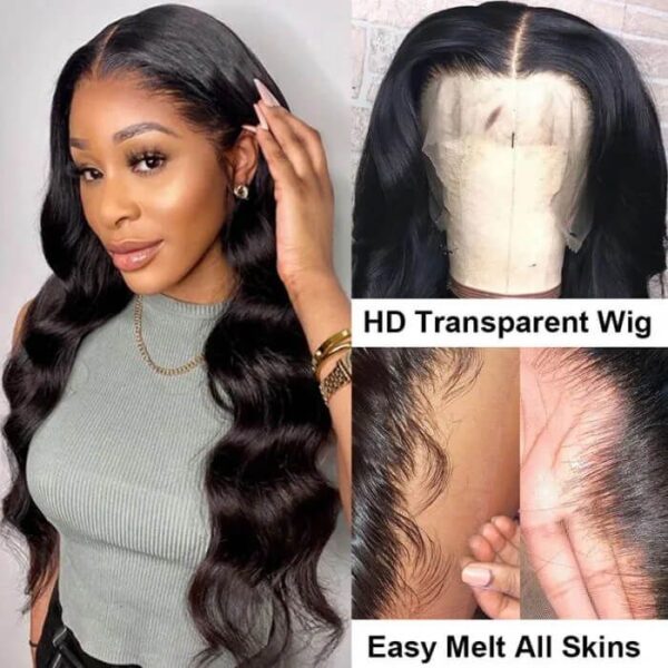 4x4 HD Lace Wig Body Wave Undetectable Lace Closure Wigs Pre-plucked Hairline