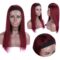 Beautiful 99j Burgundy Color Headband Wig Straight Human Hair Half Wig