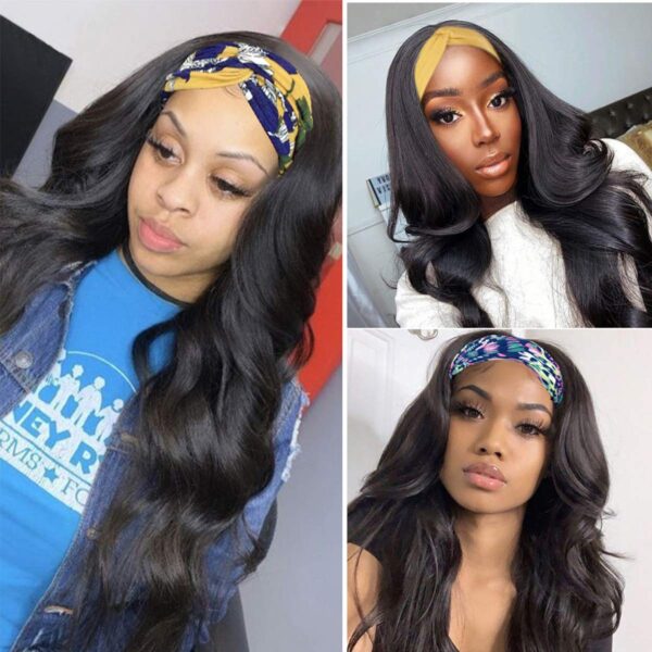 22 inch Body Wave Headband Wig No Gel Synthetic Long Wavy Wigs for Black Women