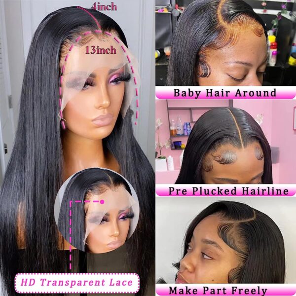 Straight 13×4 HD Lace Front Wigs Human Hair Pre-plucked Hairline