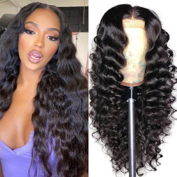 Loose Deep Wig 4x4 HD Lace Closure Wigs for Women