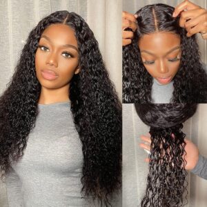 Water Wave Wig 4X4 HD Lace Closure Wigs Wet and Wavy Human Hair Wigs