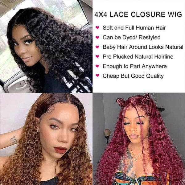Water Wave 5x5 HD Lace Closure Hair Wigs Density 180% Wet And Wavy Hair Wigs
