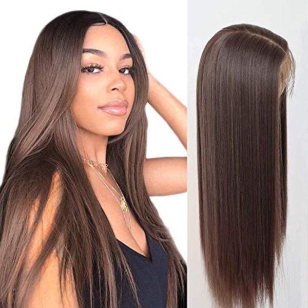 13x3 Synthetic Lace Front Wigs Heat Resistant Fiber Long Straight Wig