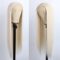 #60 Platinum Blonde Lace Front Wig 13 ×2.5 Long Straight Synthetic Glueless Heat Resistant Fiber Hair