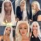 #60 Platinum Blonde Lace Front Wig 13 ×2.5 Long Straight Synthetic Glueless Heat Resistant Fiber Hair