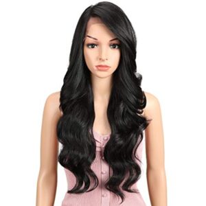 Synthetic Big Curly Wavy Supreme Free Parting HD 13X4 Lace Frontal Wigs With Baby Hair
