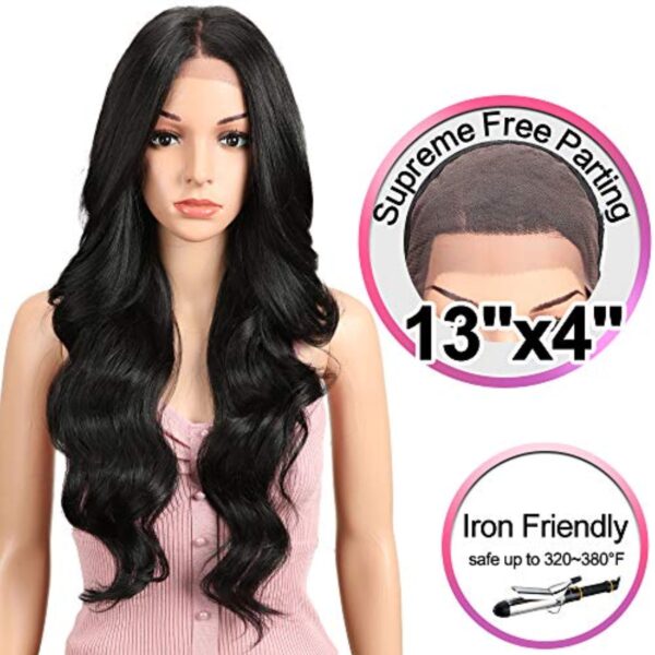 Synthetic Big Curly Wavy Supreme Free Parting HD 13X4 Lace Frontal Wigs With Baby Hair