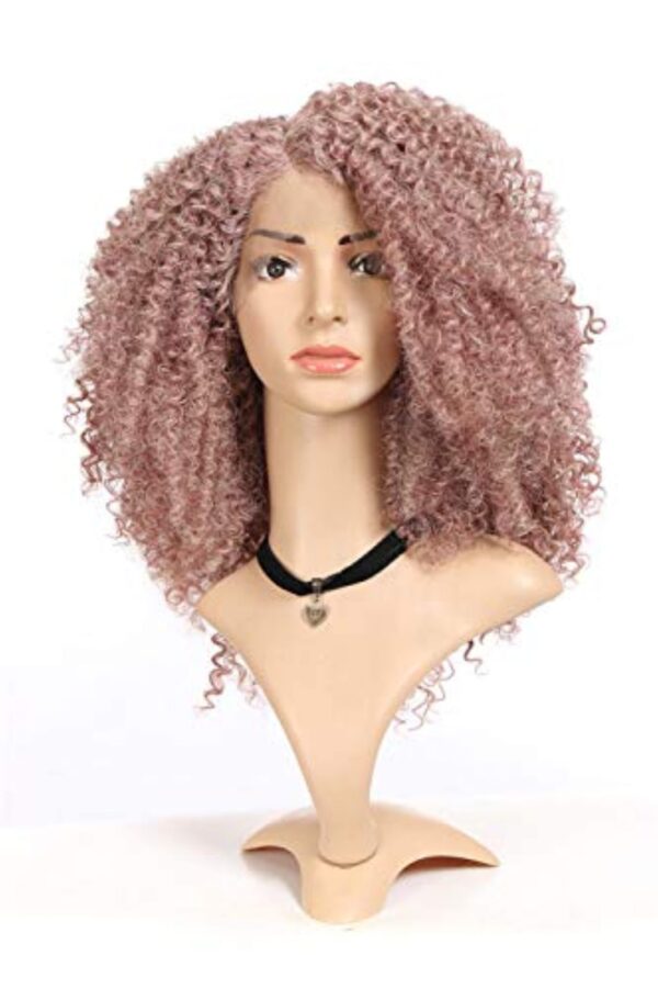 L Part Kinkys Curly Afro Lace Front Wigs Synthetic Heat Resistant Wigs for Women