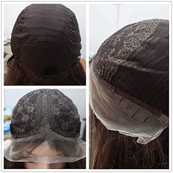 T-part Lace Front wigs with Heat Resistance Long Wavy Brown Synthetic Hair