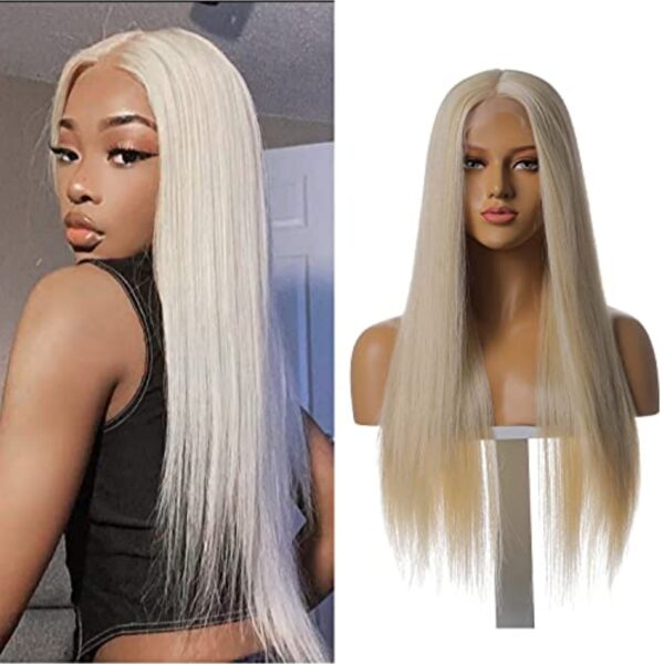 Synthetic Hair Real Natural For Women Soft T Part Straight Lace Front Wig