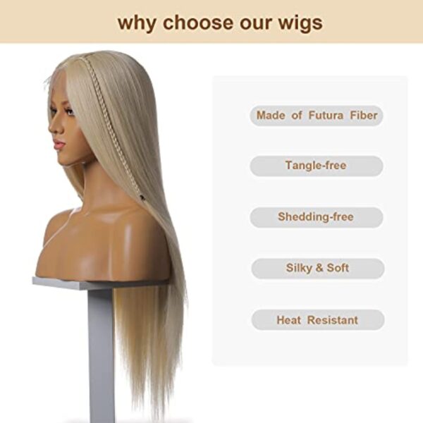 Synthetic Hair Real Natural For Women Soft T Part Straight Lace Front Wig
