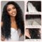 13x3 Curly Lace Front Wig with Baby Hair Black Synthetic Wig with Natural Hairline
