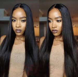 13x3 Lace Front Wigs with Baby Hair #1B Natural Black Color 22 Inches