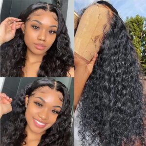 13x3 Long Loose Curly Wave Lace Front Wigs with Baby Hair Heat Resistant Glueless Synthetic Lace Front Wigs