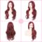 24” Red Synthetic Wig Long Wavy Side Part Heat Resistance Wig